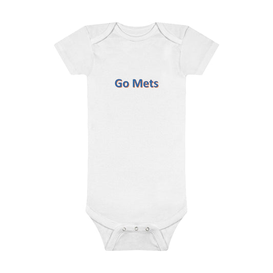 Go Mets Baby Short Sleeve Onesie - IsGoodBrand
