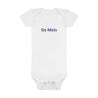 Go Mets Baby Short Sleeve Onesie - IsGoodBrand