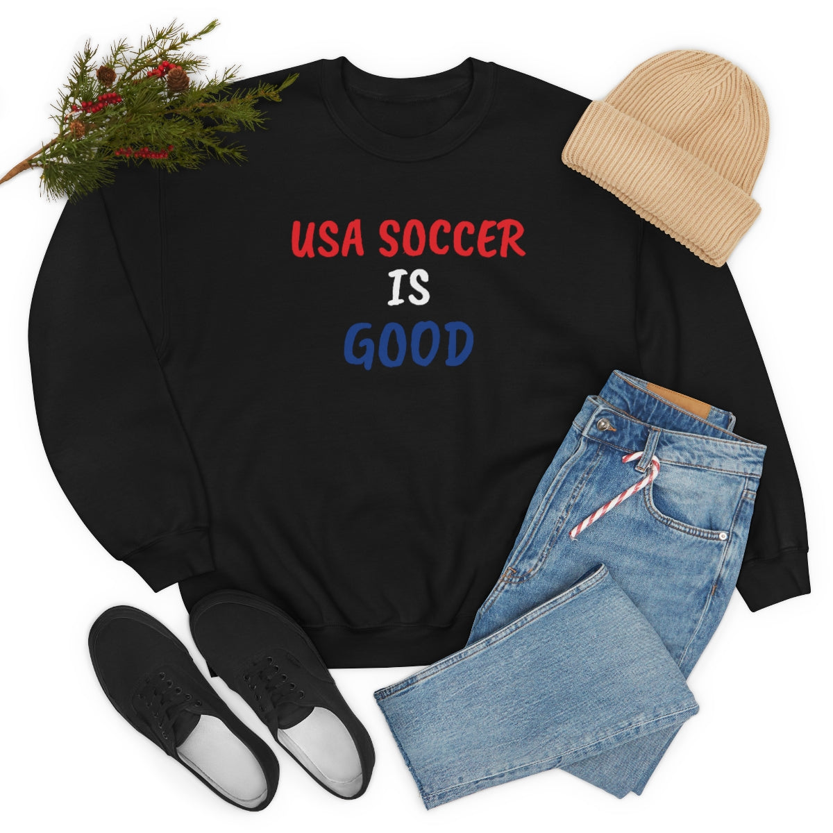 USA SOCCER IS GOOD Crewneck Sweatshirt - IsGoodBrand