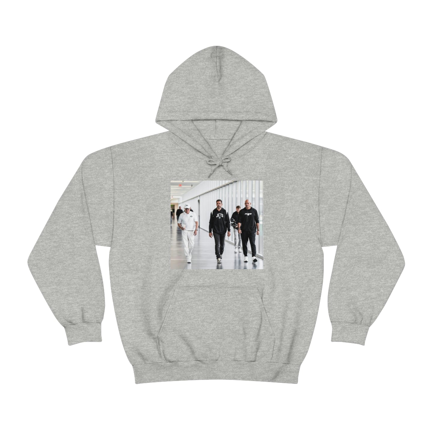 Aaron Rodgers Walking with Saleh and Woody Johnson Shirt  Hooded Sweatshirt