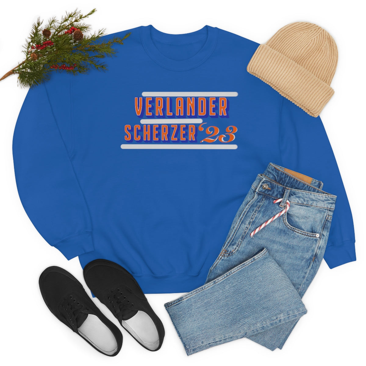 Mets Scherzer Verlander ‘23 Crewneck Sweatshirt - IsGoodBrand