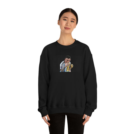 Lionel Messi Kissing World Cup Crewneck Sweatshirt - IsGoodBrand