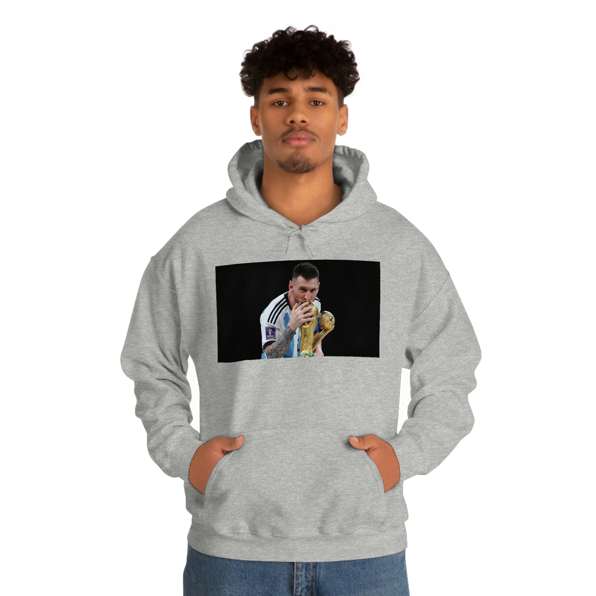 Lionel Messi Kissing World Cup Trophy Sweatshirt - IsGoodBrand