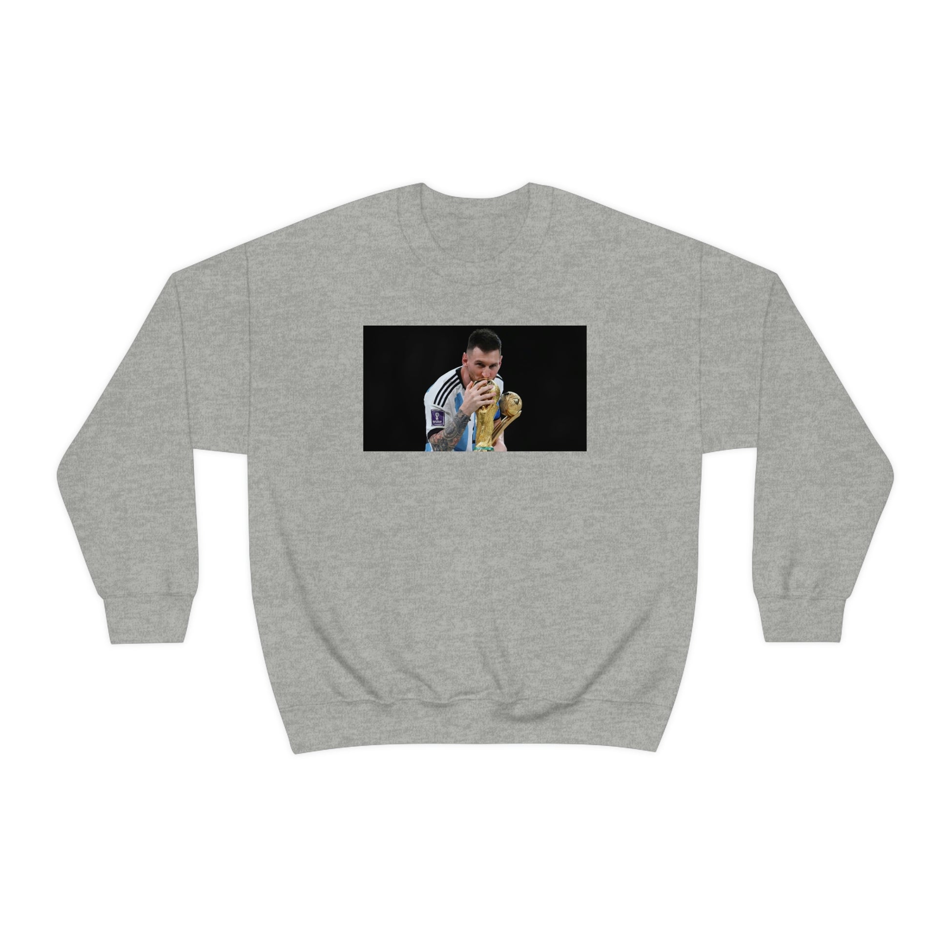 Lionel Messi Kissing World Cup Crewneck Sweatshirt - IsGoodBrand
