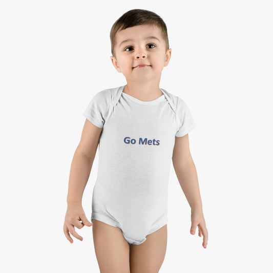 Go Mets Baby Short Sleeve Onesie® - IsGoodBrand